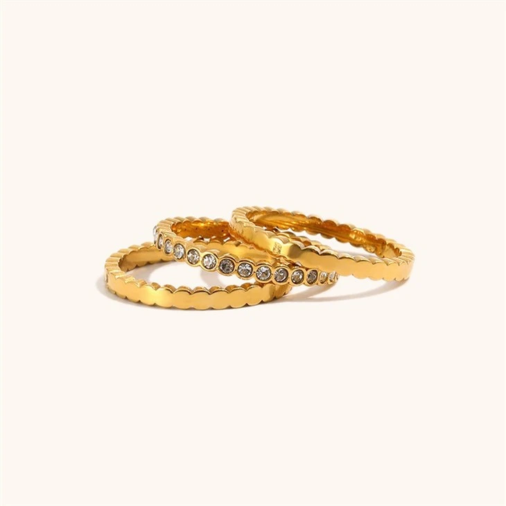 Detachable Zircon Stainless Steel Ring Set high quality