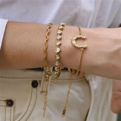 CZ Horseshoe Link Armbånd
