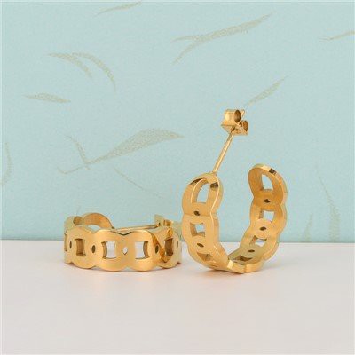 Rustfritt stål stud med bøyle øredobber