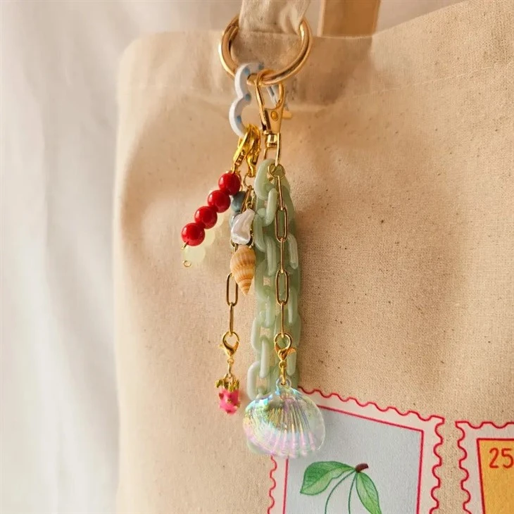 Colorful Beaded Keychain Charm factory