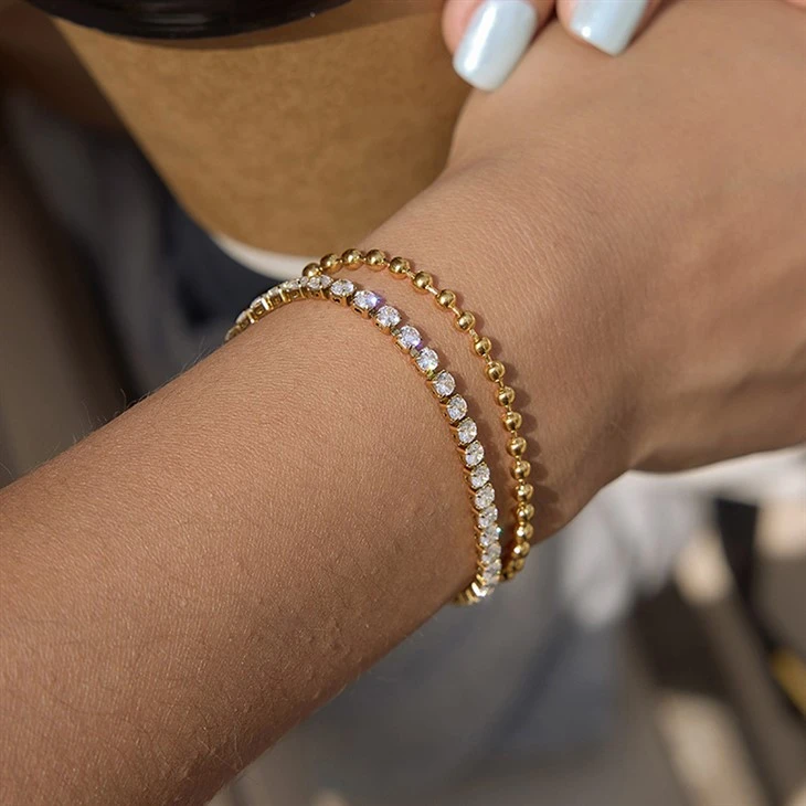 CZ Bead tennisarmbånd