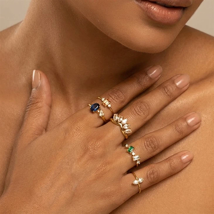 CZ oval pærering