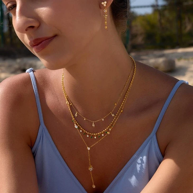 Evil Eye Y Drop CZ Halskjede