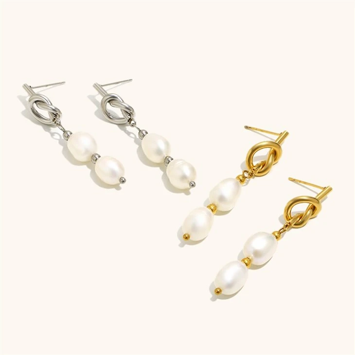 Knot Link Double Pearl Drops best