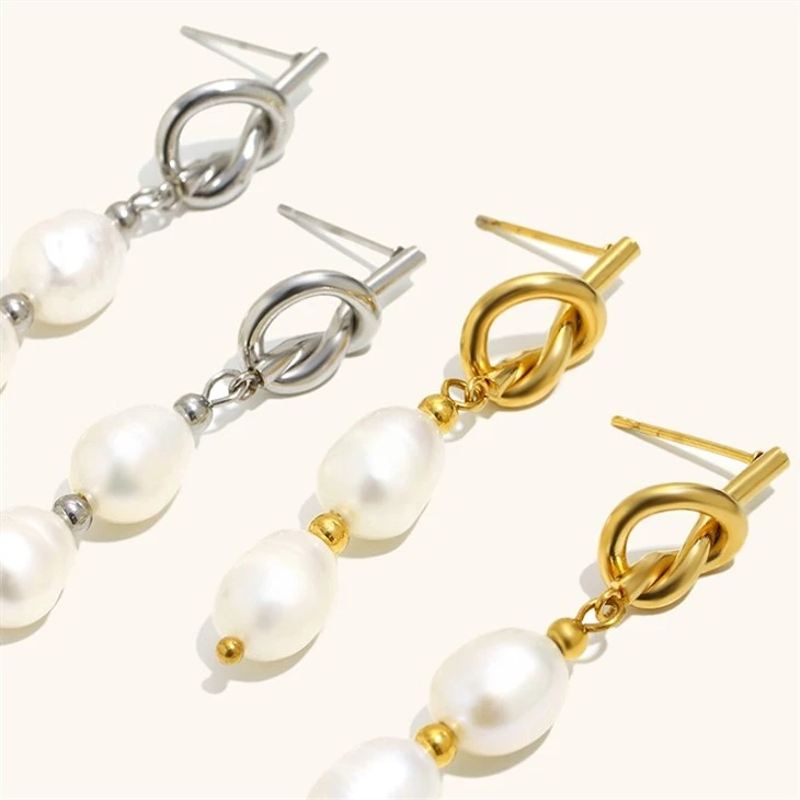 Knot Link Double Pearl Drops factory