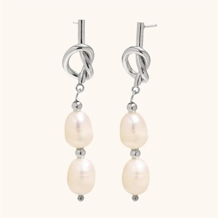 Knot Link Double Pearl Drops factory