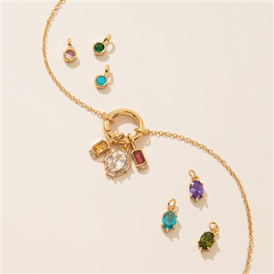Trendy Birthstone Charms i rustfritt stål