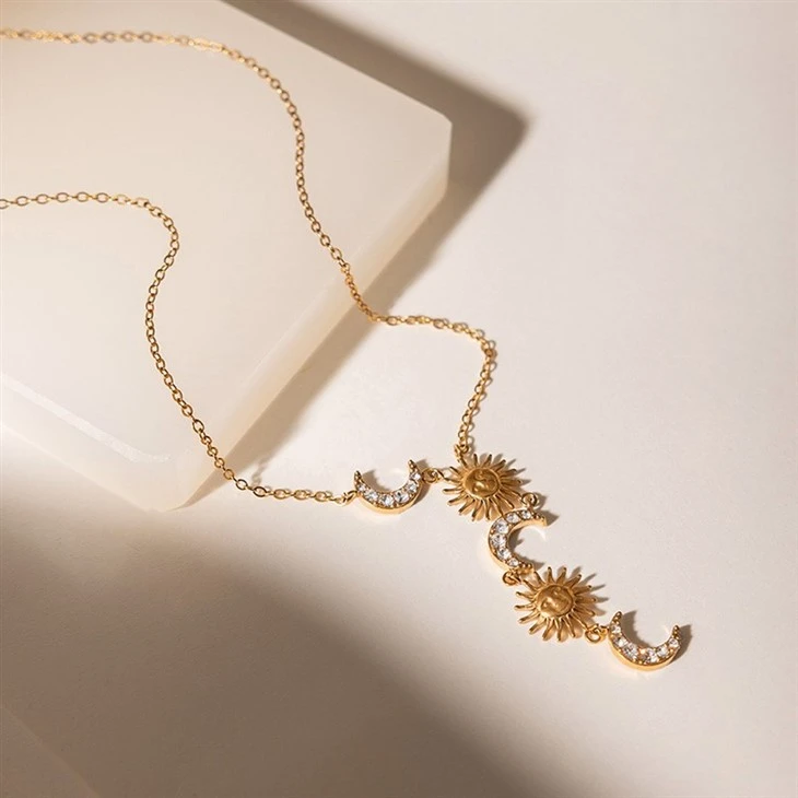 Sun And Moon Zircon Y Pendant Necklace best