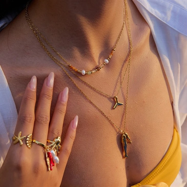 Two Fish Pendant Necklace