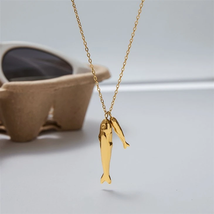 Two Fish Pendant Necklace